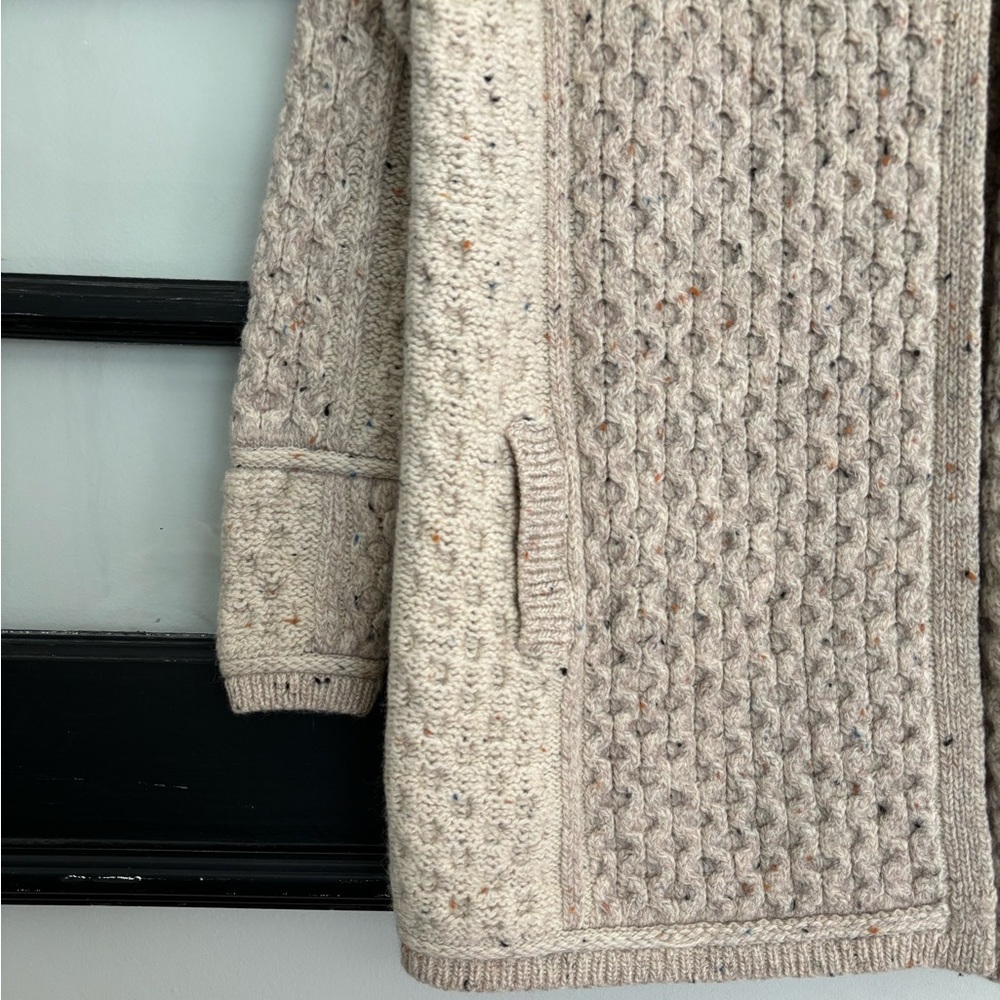 Aran Mor Sweater Cardigan Ireland Fisherman Knit 100% Merino Wool Size Medium - Picture 7 of 11